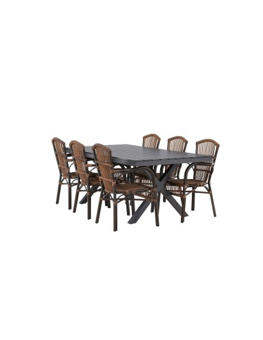 Matgrupp Garcia med Galera matstolar, 200 × 100 cm