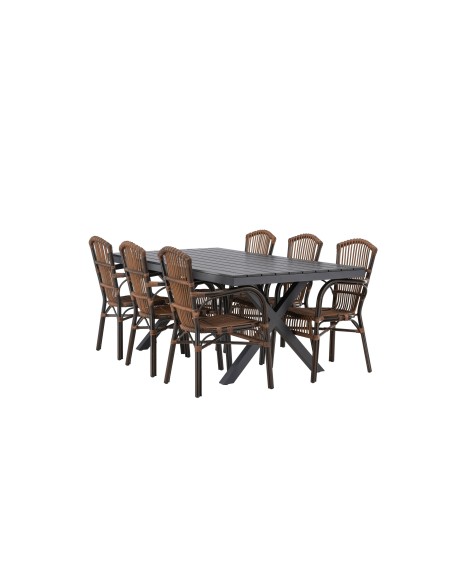 Matgrupp Garcia med Galera matstolar, 200 × 100 cm