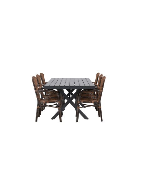 Matgrupp Garcia med Galera matstolar, 200 × 100 cm
