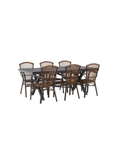 Matgrupp Garcia med Galera matstolar, 200 × 100 cm