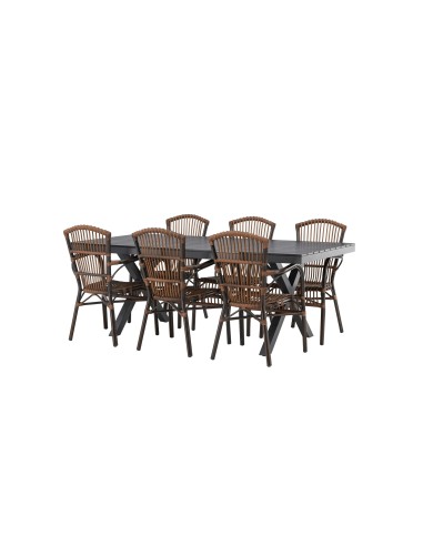 Matgrupp Garcia med Galera matstolar, 200 × 100 cm