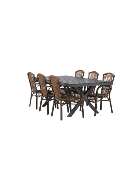 Matgrupp Garcia med Galera matstolar, 200 × 100 cm