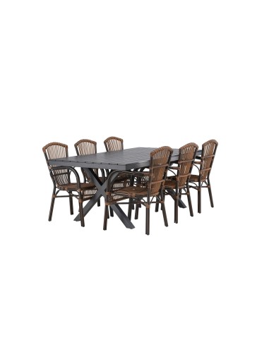 Matgrupp Garcia med Galera matstolar, 200 × 100 cm