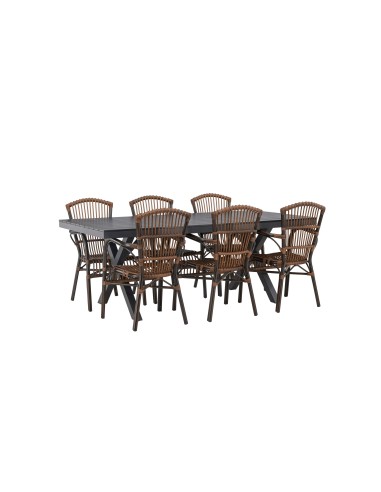 Matgrupp Garcia med Galera matstolar, 200 × 100 cm