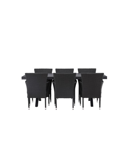 Matgrupp Garcia med Malina matstolar, 200 × 100 cm