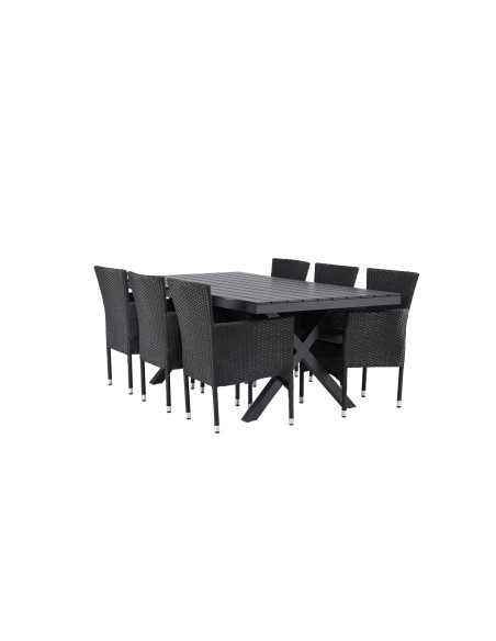 Matgrupp Garcia med Malina matstolar, 200 × 100 cm