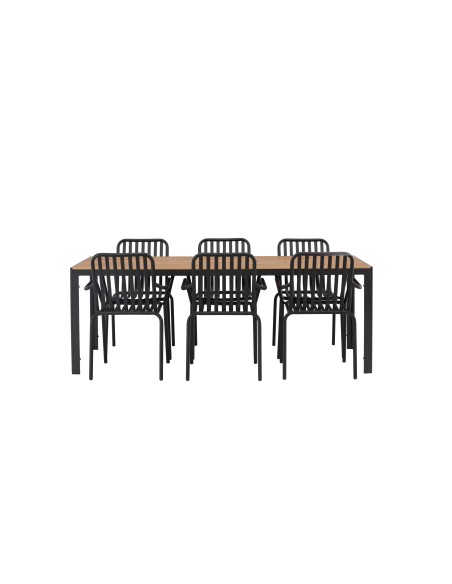 Matgrupp Break med Peking matstolar, 205 × 90 cm