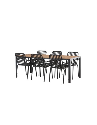 Matgrupp Break med Peking matstolar, 205 × 90 cm