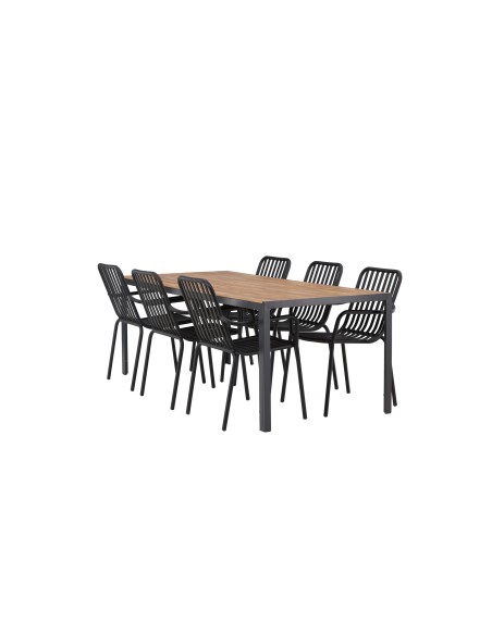 Matgrupp Break med Peking matstolar, 205 × 90 cm