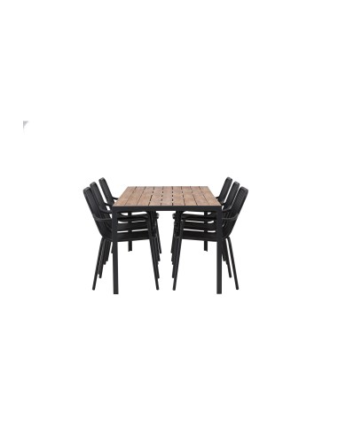 Matgrupp Break med Peking matstolar, 205 × 90 cm