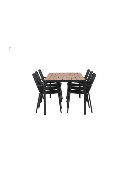 Matgrupp Break med Peking matstolar, 205 × 90 cm