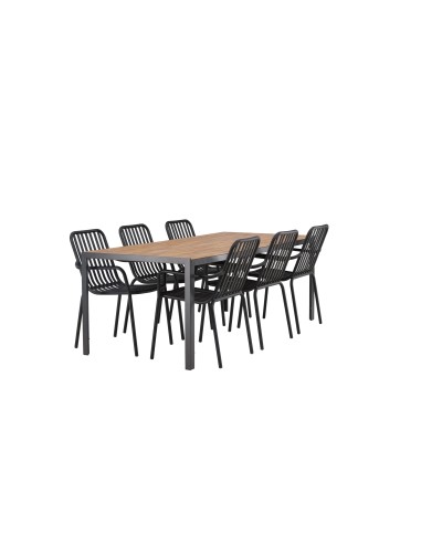 Matgrupp Break med Peking matstolar, 205 × 90 cm