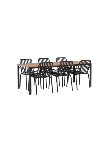 Matgrupp Break med Peking matstolar, 205 × 90 cm