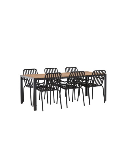 Matgrupp Break med Peking matstolar, 205 × 90 cm