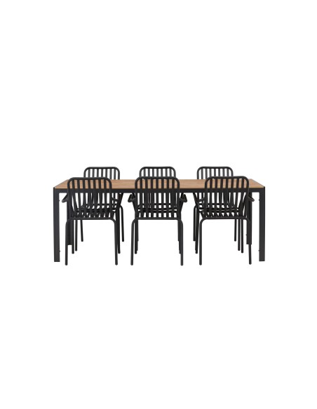 Matgrupp Break med Peking matstolar, 205 × 90 cm