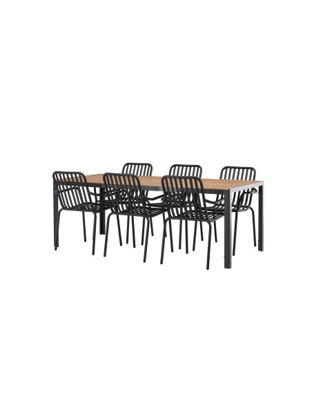 Matgrupp Break med Peking matstolar, 205 × 90 cm