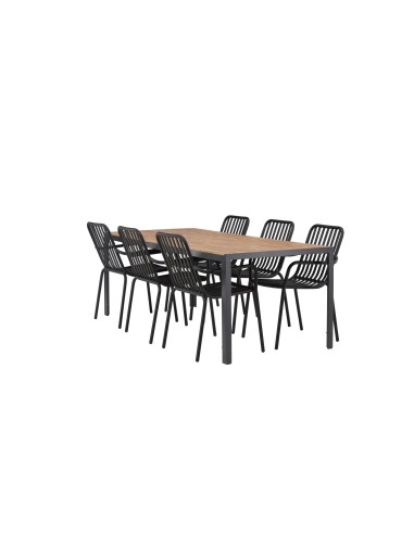 Matgrupp Break med Peking matstolar, 205 × 90 cm