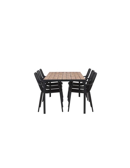 Matgrupp Break med Peking matstolar, 205 × 90 cm