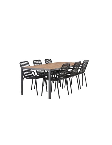Matgrupp Break med Peking matstolar, 205 × 90 cm