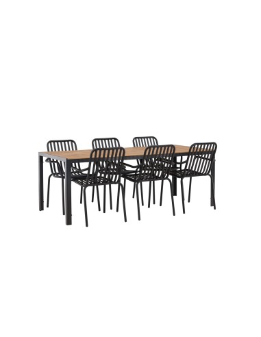 Matgrupp Break med Peking matstolar, 205 × 90 cm