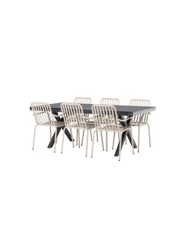Matgrupp Garcia med Peking matstolar, 200 × 100 cm