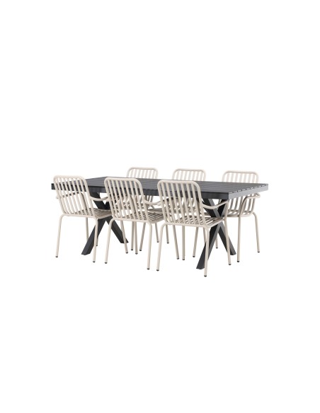 Matgrupp Garcia med Peking matstolar, 200 × 100 cm