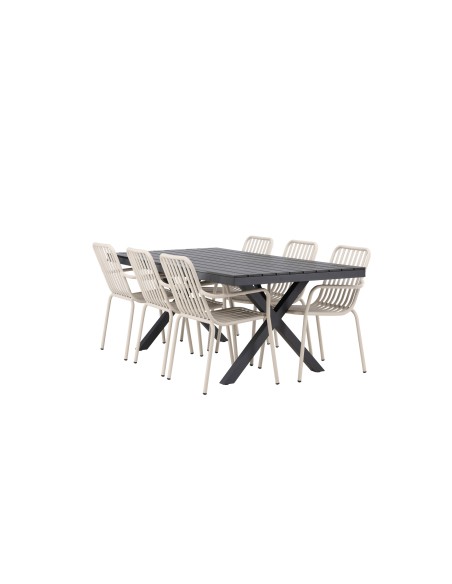 Matgrupp Garcia med Peking matstolar, 200 × 100 cm