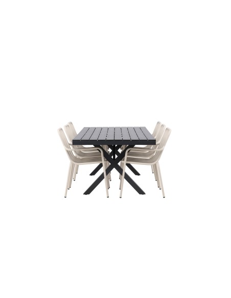 Matgrupp Garcia med Peking matstolar, 200 × 100 cm