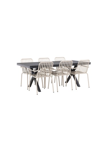 Matgrupp Garcia med Peking matstolar, 200 × 100 cm