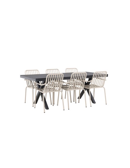 Matgrupp Garcia med Peking matstolar, 200 × 100 cm