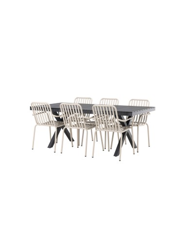 Matgrupp Garcia med Peking matstolar, 200 × 100 cm