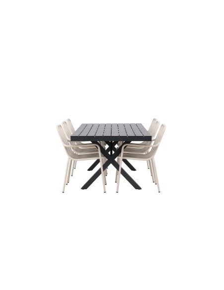 Matgrupp Garcia med Peking matstolar, 200 × 100 cm