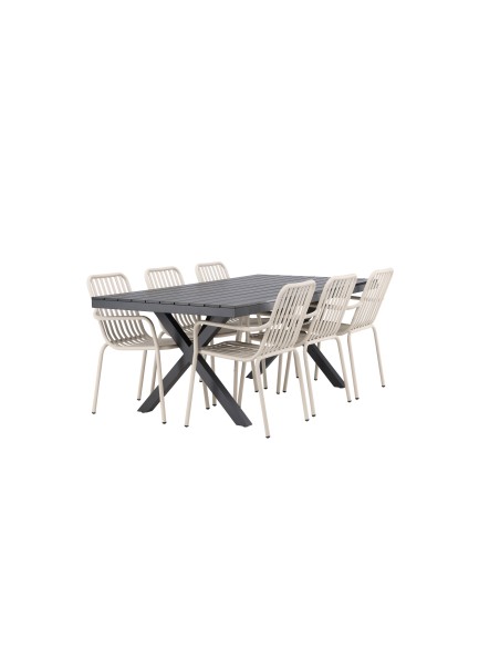 Matgrupp Garcia med Peking matstolar, 200 × 100 cm
