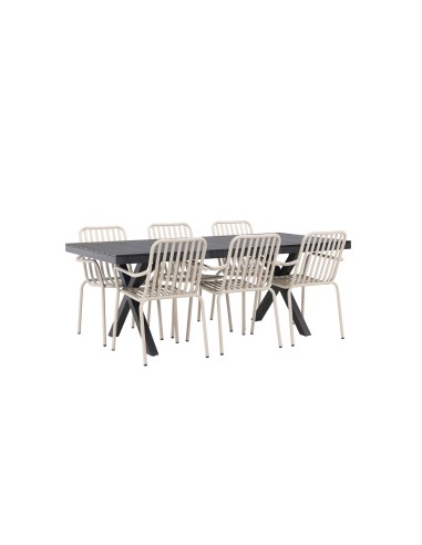 Matgrupp Garcia med Peking matstolar, 200 × 100 cm