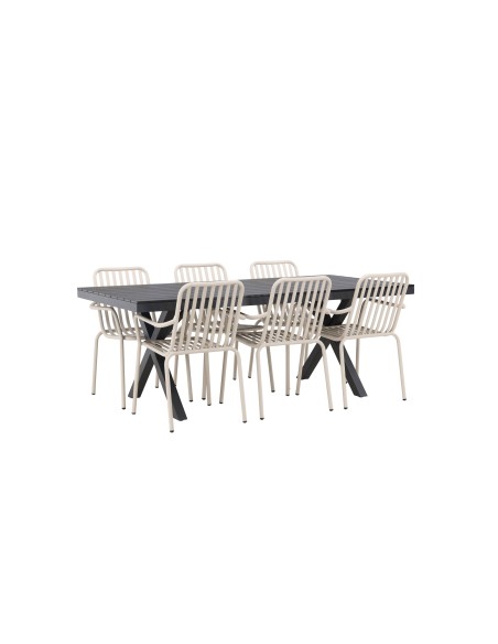 Matgrupp Garcia med Peking matstolar, 200 × 100 cm