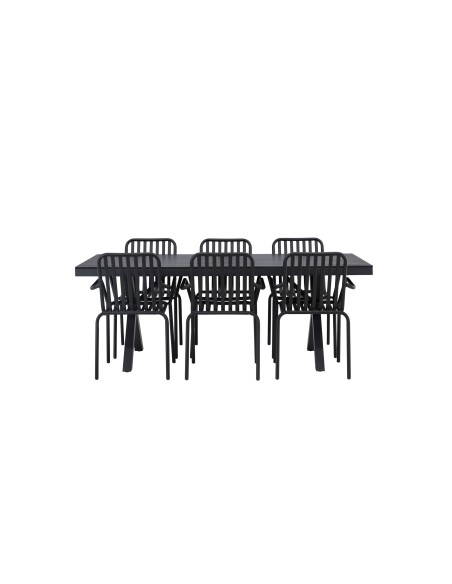 Matgrupp Garcia med Peking matstolar, 200 × 100 cm