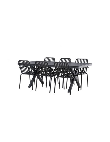 Matgrupp Garcia med Peking matstolar, 200 × 100 cm