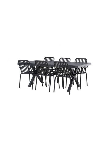 Matgrupp Garcia med Peking matstolar, 200 × 100 cm