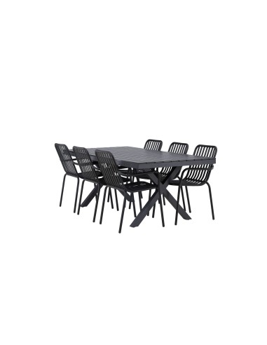 Matgrupp Garcia med Peking matstolar, 200 × 100 cm