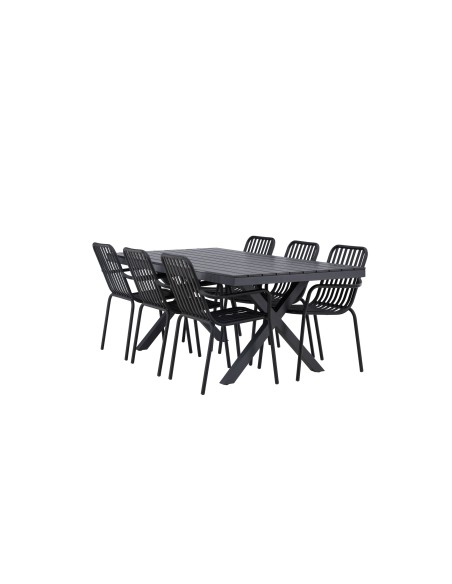 Matgrupp Garcia med Peking matstolar, 200 × 100 cm