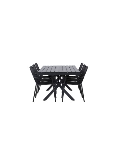 Matgrupp Garcia med Peking matstolar, 200 × 100 cm