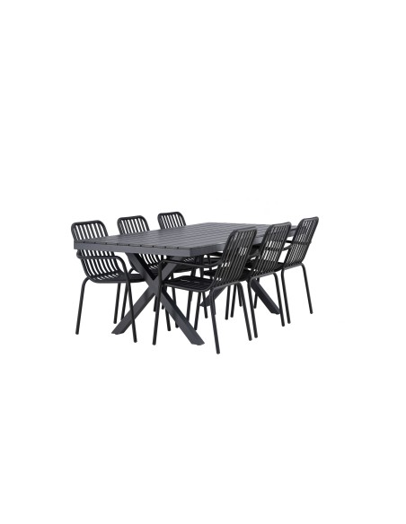 Matgrupp Garcia med Peking matstolar, 200 × 100 cm