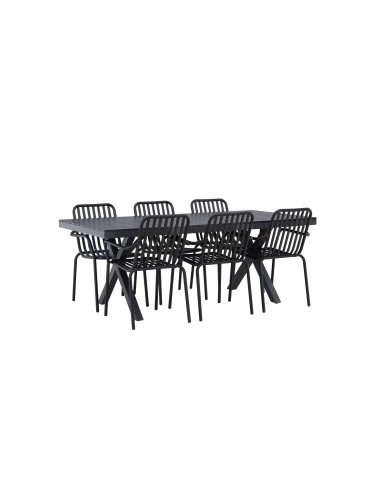 Matgrupp Garcia med Peking matstolar, 200 × 100 cm
