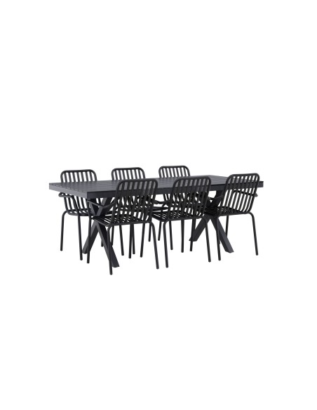 Matgrupp Garcia med Peking matstolar, 200 × 100 cm