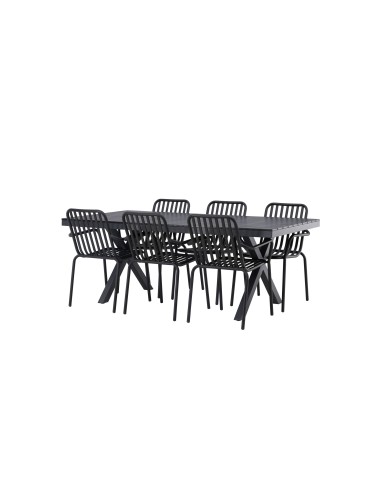 Matgrupp Garcia med Peking matstolar, 200 × 100 cm