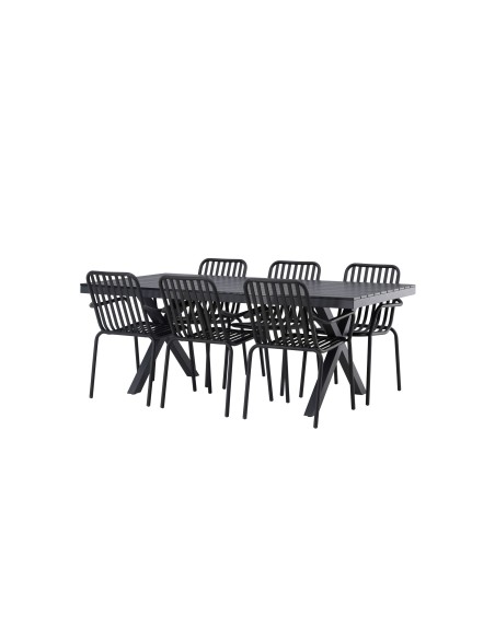 Matgrupp Garcia med Peking matstolar, 200 × 100 cm