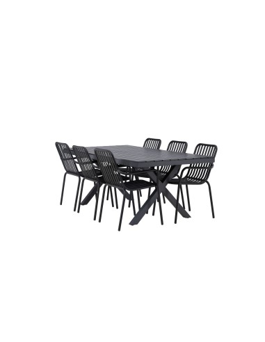 Matgrupp Garcia med Peking matstolar, 200 × 100 cm