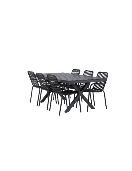 Matgrupp Garcia med Peking matstolar, 200 × 100 cm