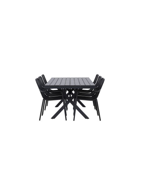 Matgrupp Garcia med Peking matstolar, 200 × 100 cm