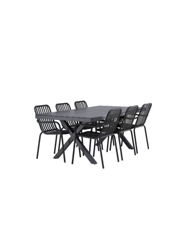 Matgrupp Garcia med Peking matstolar, 200 × 100 cm